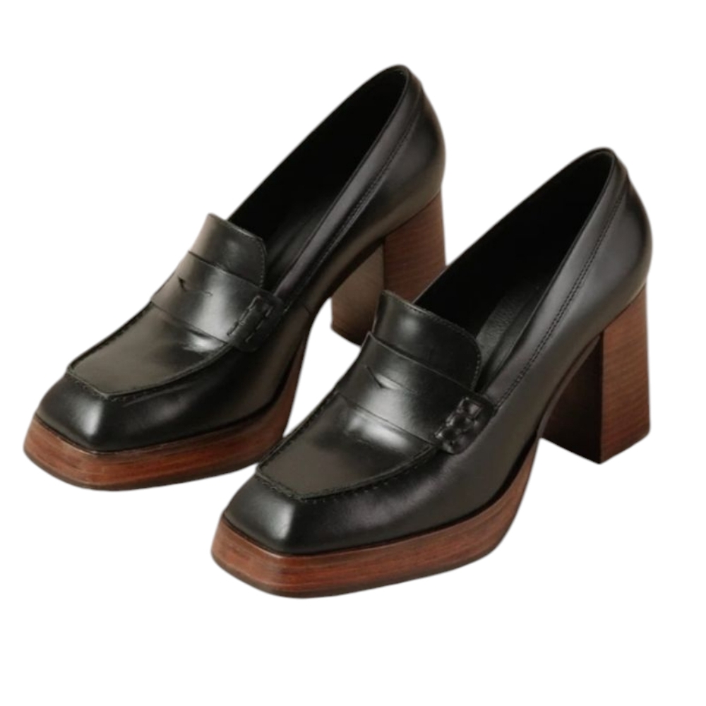 ALOHAS Busy Black Leather Loafers....Size 7